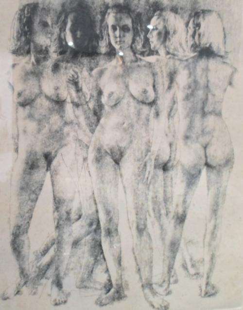 Herbert Fink - Nudes - A beautiful etching! Bid now!!